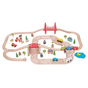 BigJigs-BJT021-Rural-Rail-and-Road-pista-per-trenini-in-legno-regalo-di-compleanno-natale-per-bambini-tre-anni-