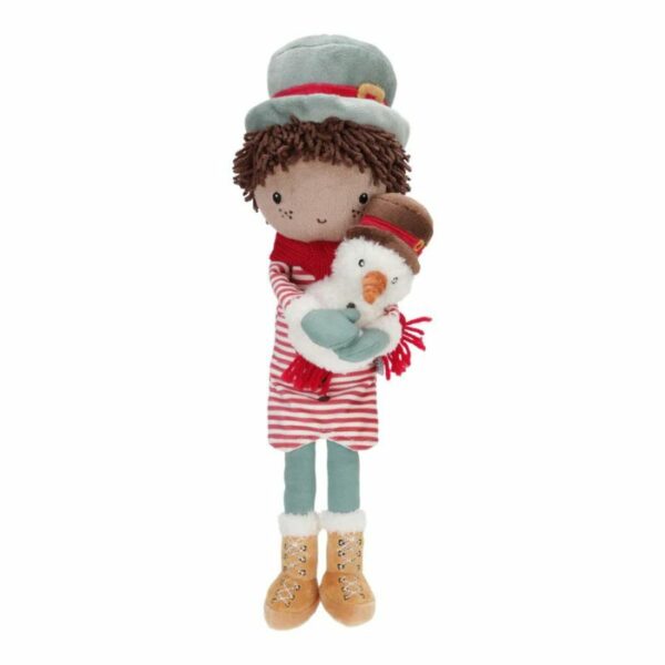 Elfo-di-Natale-con-pupazzo-di-neve-CHRISTMAS-doll-Jake-35-cm-Little-Dutch-